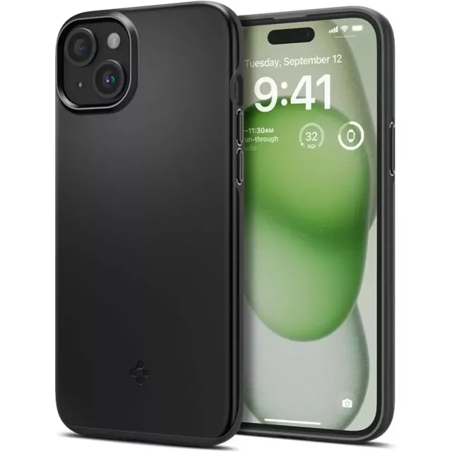 Etui Spigen Thin Fit für Apple iPhone 15 Plus Schwarz