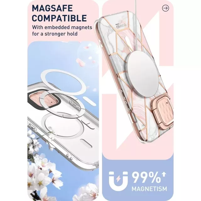 Etui Supcase Cosmo Mag MagSafe für Apple iPhone 15 Marble