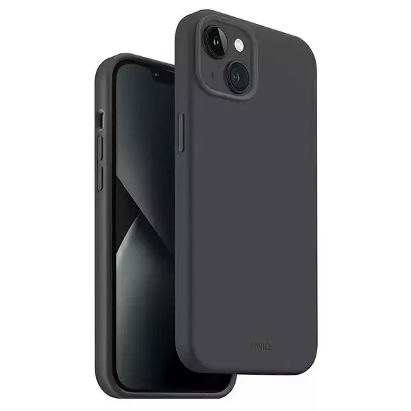 Etui UNIQ Lino Hue do iPhone 14 Plus 6,7" Magclick Charging szary/charcoal grey