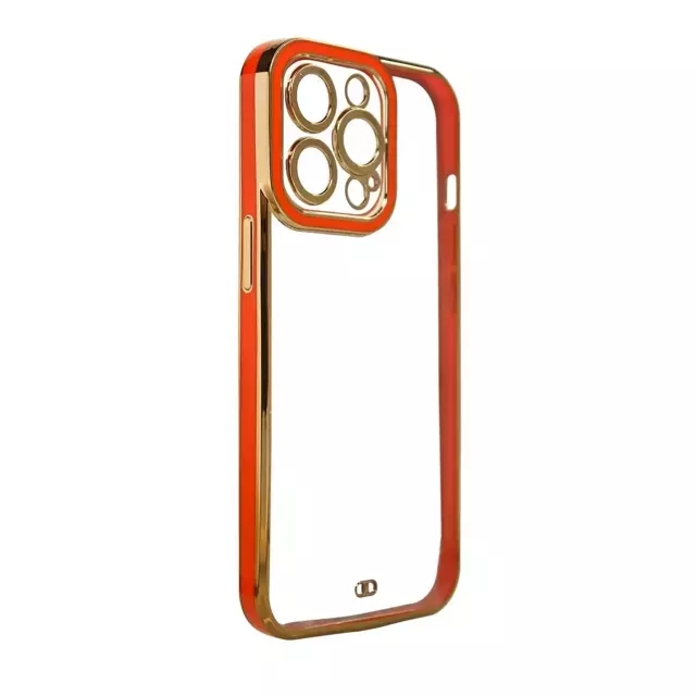 Fashion Case für iPhone 12 Pro Max Gold Frame Gel Cover Rot