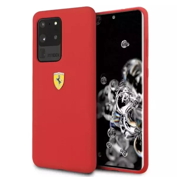 Ferrari Hardcase für Samsung Galaxy S20 Ultra rot/rot Silikon Handyhülle