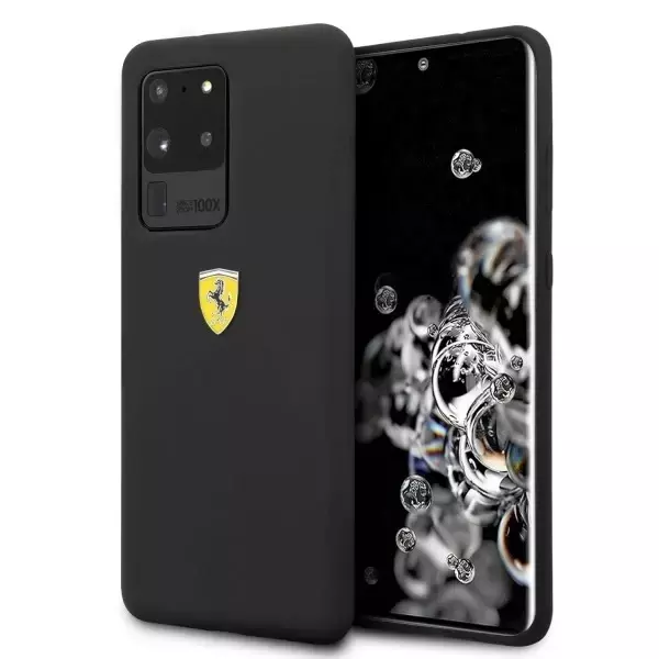 Ferrari Hardcase für Samsung Galaxy S20 Ultra schwarz/schwarzes Silikon