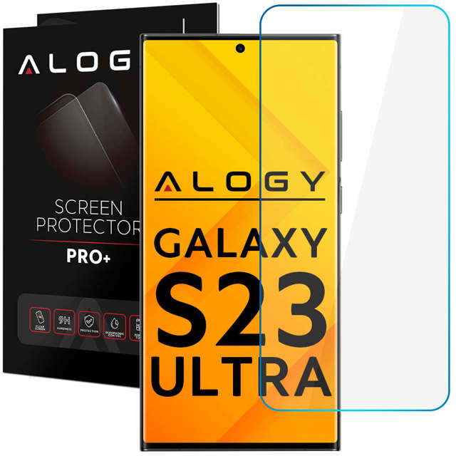 Flacher Panzerglas 9H Alogy Screen Protector PRO Displayschutz für Samsung Galaxy S23 Ultra