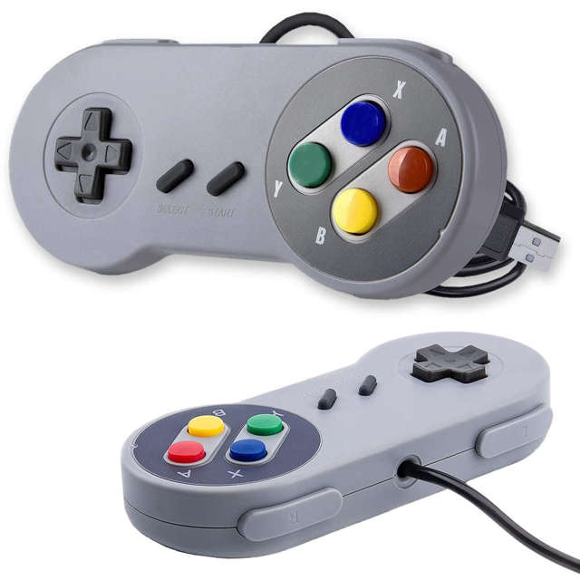 Gamepad Retro Alogy Controller Kabelgebundenes 1,4 m USB-Kabel für PC-Konsole Grau