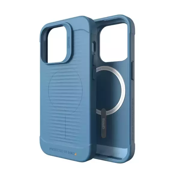 Gear4 Havana Snap - Schutzhülle für iPhone 14 Pro, kompatibel mit MagSafe (blau)