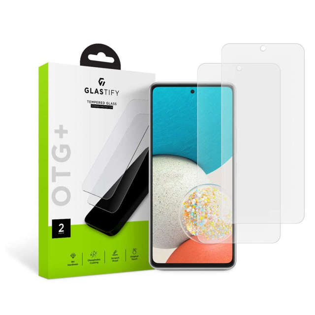 Gehärtetes Glas GlasTIFY OTG 2er-Pack für Samsung Galaxy A53 5G Klar