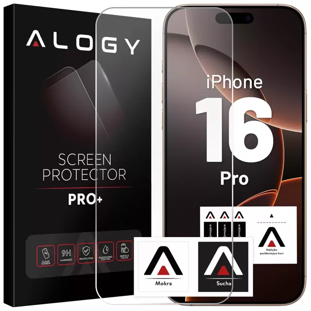 Gehärtetes Glas für Apple iPhone 16 Pro Displayschutzfolie 9H Alogy Heavy Pro™️