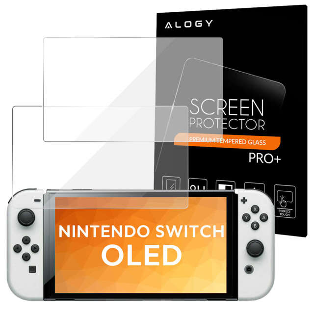 Gehärtetes Glas x2 9H Alogy Schutzscheibe für Nintendo Switch OLED