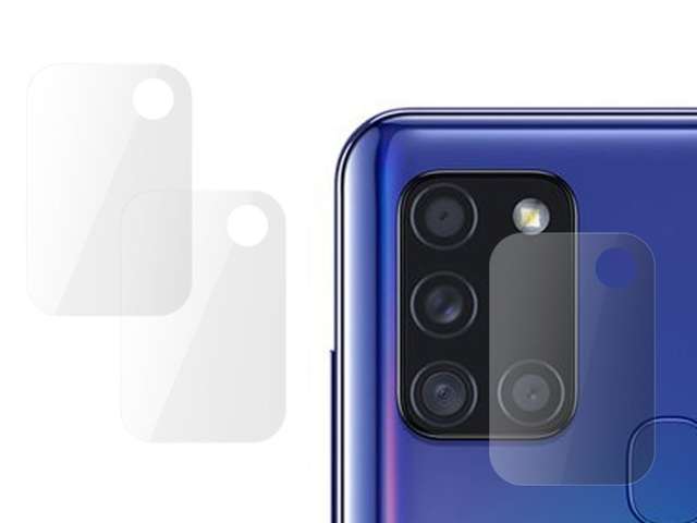 Gehärtetes Glas x2 auf der hinteren Linse für Samsung Galaxy A21s