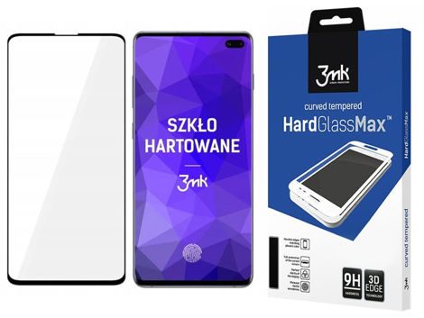 Glas HardGlass Max 3mk Zeilenleser für Samsung Galaxy S10 Plus Schwarz