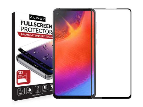 Glass Alogy Full Glue Hülle freundlich für Samsung Galaxy A60 / M40 Schwarz