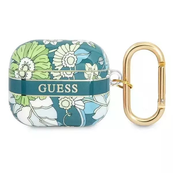 Guess GUA3HHFLN AirPods 3 Cover zielony/green Flower Strap Collection