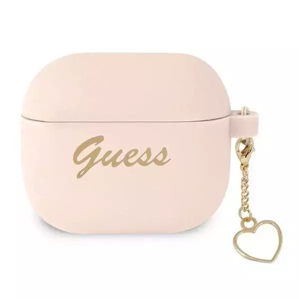 Guess GUA3LSCHSP AirPods 3 Cover różowy/pink Silicone Charm Collection