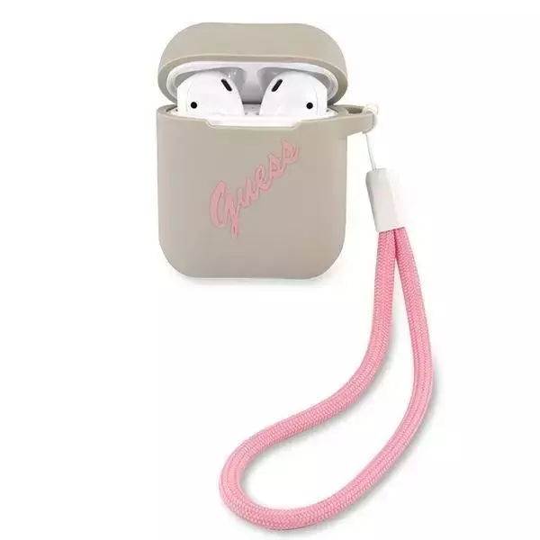 Guess GUACA2LSVSGP AirPods Abdeckung grau rosa / grau rosa Silikon Vintage