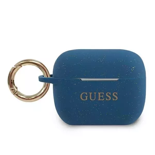 Guess GUACAPSILGLBL AirPods Pro Cover niebieski/blue Silicone Glitter