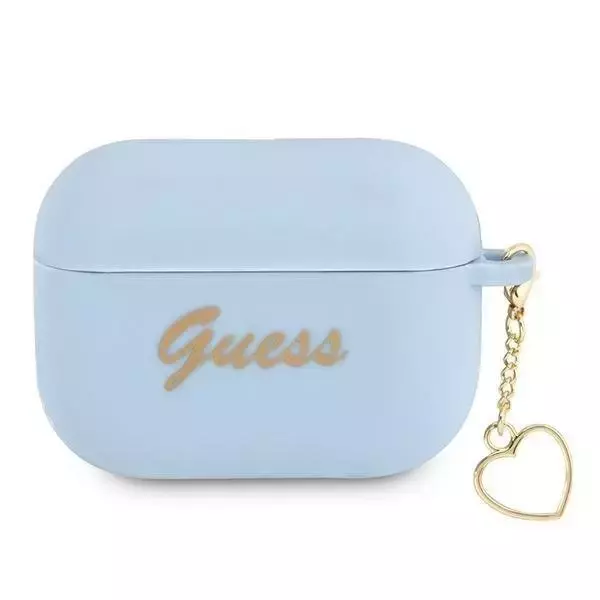 Guess GUAPLSCHSB AirPods Pro Cover niebieski/blue Silicone Charm Collection