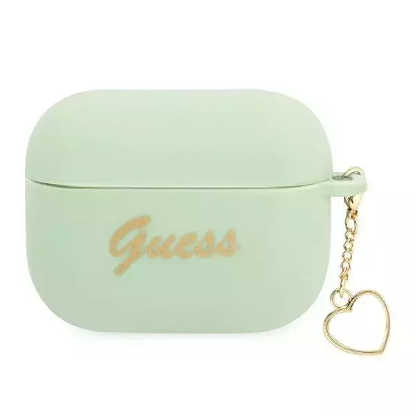 Guess GUAPLSCHSN AirPods Pro Cover zielony/green Silicone Charm Heart Collection