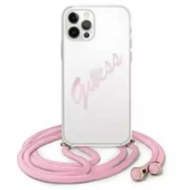 Guess GUHCP12MCRTVSPI iPhone 12/12 Pro 6.1 &quot;rosa / rosa Hardcase Script Vintage