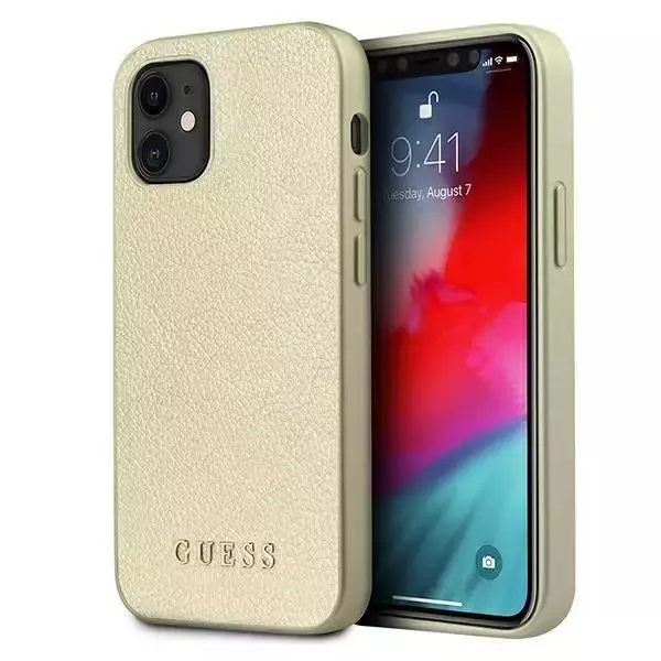 Guess GUHCP12SIGLGO iPhone 12 mini 5,4" złoty/gold Hardcase Iridescent