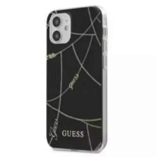 Guess GUHCP12SPCUCHBK iPhone 12 mini 5,4&quot; schwarz / schwarz Hardcase Gold Chain Collection