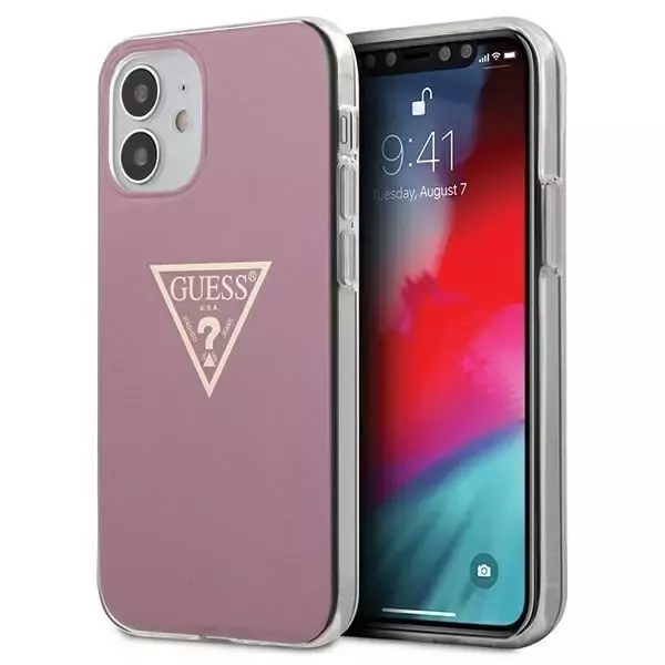 Guess GUHCP12SPCUMPTPI iPhone 12 mini 5,4" różowy/pink Hardcase Metallic Collection