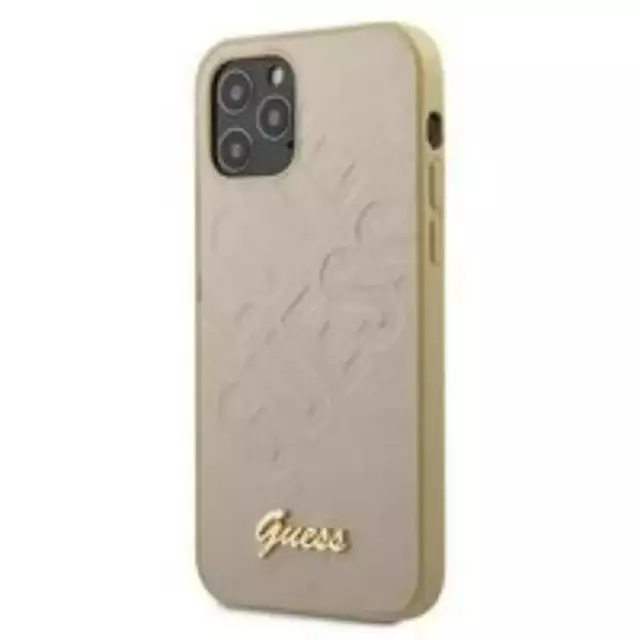 Guess GUHCP12SPUILGLG iPhone 12 mini 5,4&quot; gold / gold Hardcase Iridescent Love Script Gold Logo