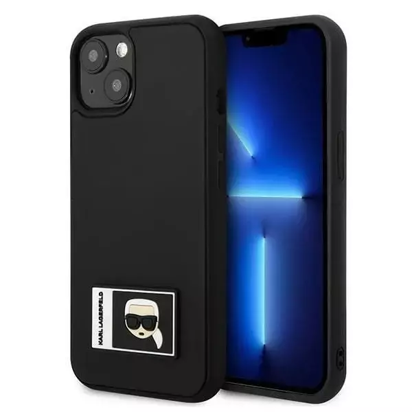 Handyschutzhülle Karl Lagerfeld KLHCP13S3DKPK für Apple iPhone 13 Mini 5.4" schwarz/schwarz Hardcase Ikonik Patch