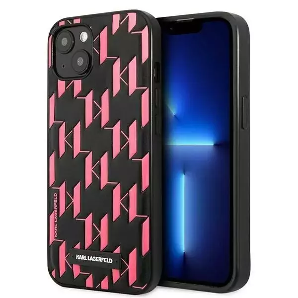 Handyschutzhülle Karl Lagerfeld KLHCP13SMNMP1P für Apple iPhone 13 Mini 5.4" Hardcase Pink/Pink Monogram Plaque