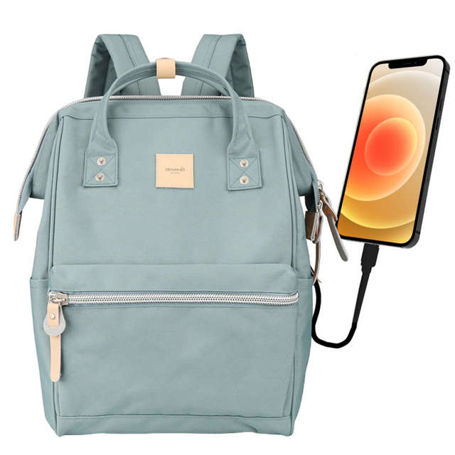 Himawari Rucksack Laptoptasche 13,3 USB Geräumig Wasserdicht A4 Universal 19L Reiserucksack Vintage Grün