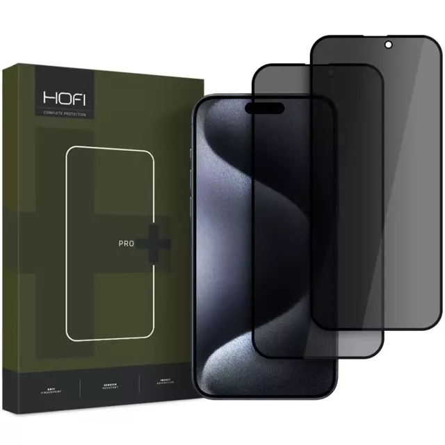 Hofi Anti Spy Glass Pro 2er-Pack Sichtschutzglas für iPhone 16 Privatsphäre