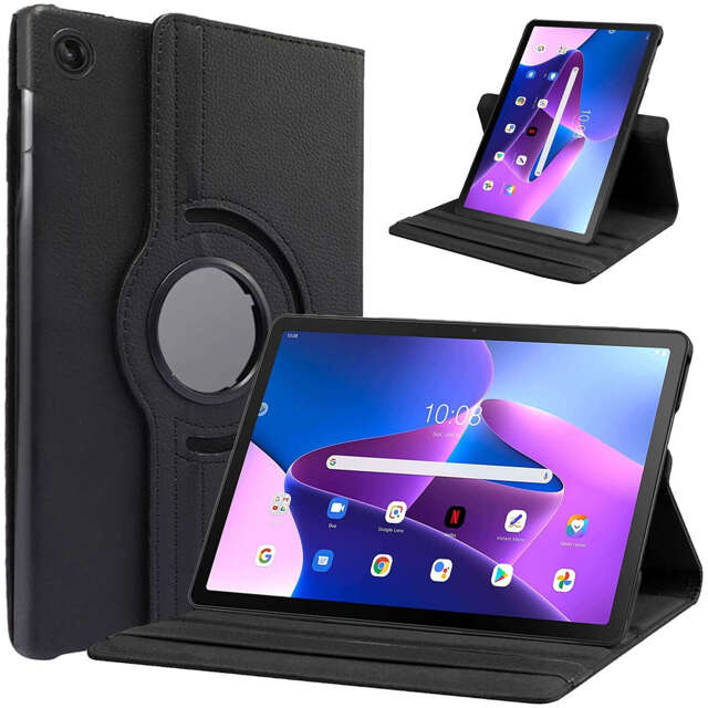 Hülle für Lenovo Tab M10 Plus 10.6 2022 3gen 3gen TB128XU TB125FU Hülle 360 ​​​​Drehbar Alogy Schwarzes Glas