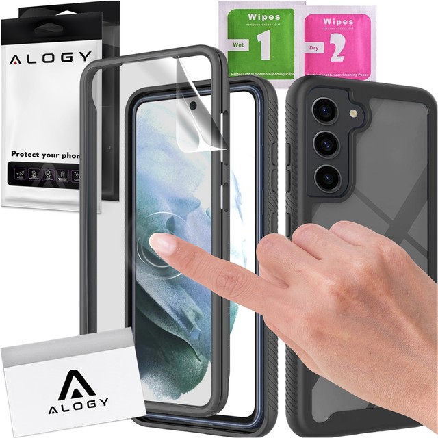 Hülle für Samsung Galaxy S23 FE Panzerhülle Hydrogelfolie Case Defense 360 ​​​​Pro Alogy schwarz