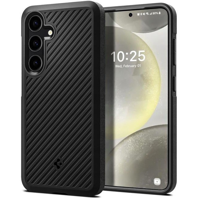 Hülle für Samsung Galaxy S24 Spigen Core Armor Case Gepanzertes Case Cover Gehäuse Mattschwarzes Glas