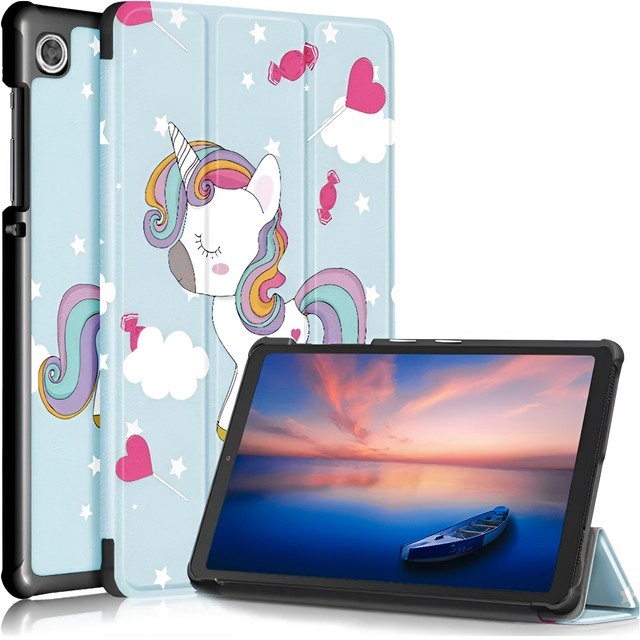 Hülle für Samsung Galaxy Tab A9 2023 8,7" X110/X115 Tablet Cover Case Alogy Book Cover Einhorn Einhorn Blau Glas