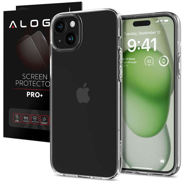 Hülle für iPhone 15 Plus Spigen Liquid Crystal Case Schutzhülle aus transparentem Klarglas