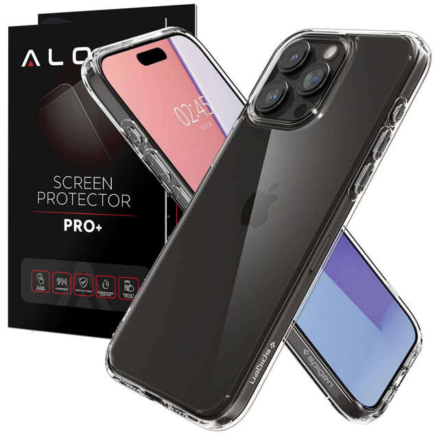 Hülle für iPhone 15 Pro Max Spigen Ultra Hybrid Case, Rückseite, kristallklares Glas