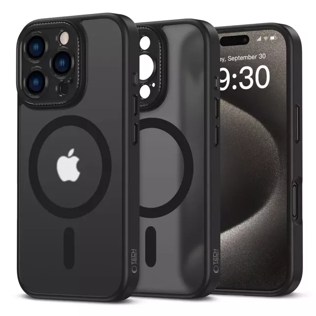 Hülle für iPhone 16 Pro MagCam MagSafeCase Telefonhülle Mattschwarz