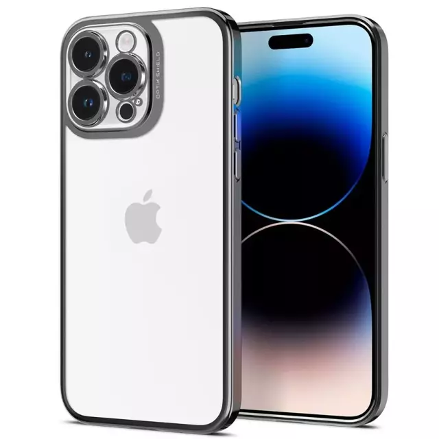 Hülle mit Spigen Optik Crystal für Apple iPhone 14 Pro Chrome Grey