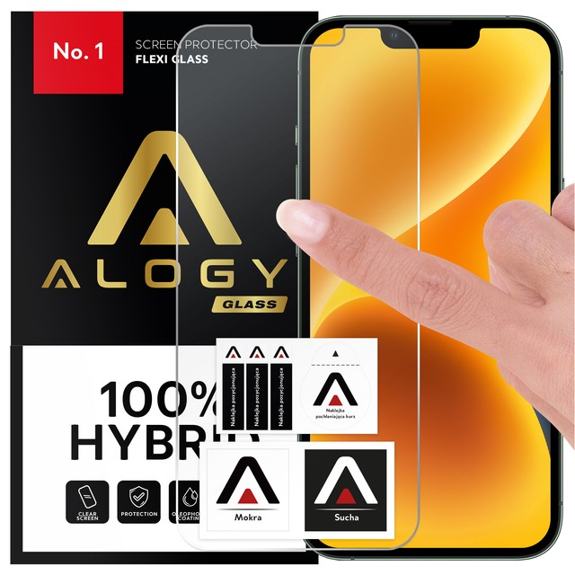 Hybridglas für Apple iPhone 13 Pro Max Displayschutz Alogy Flexi Glass 9H Case Friendly Flachbildschirmschutz