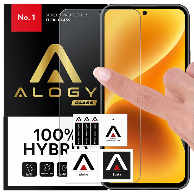 Hybridglas für Samsung Galaxy A54 5G Displayschutzfolie Alogy Flexi Glass 9H Hüllenfreundlicher flacher Displayschutz