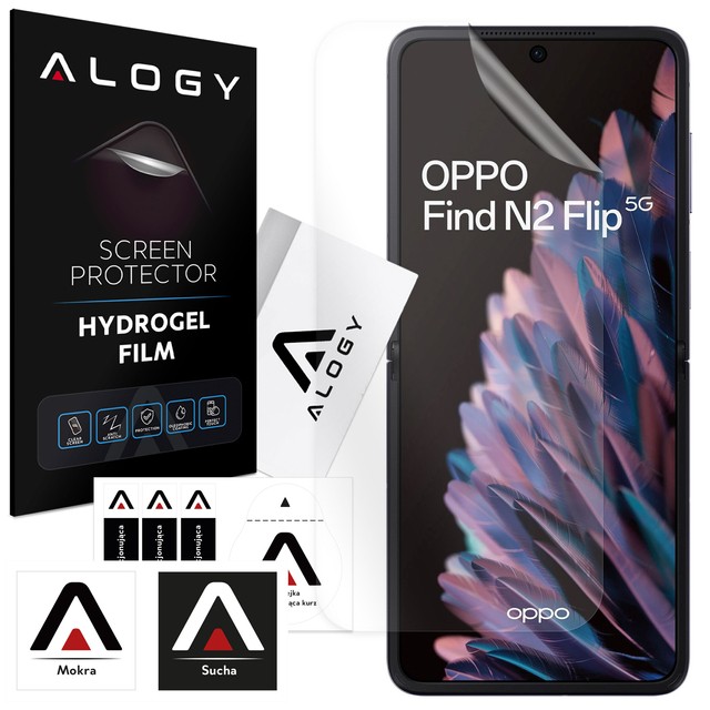 Hydrogelfolie für Oppo Find N2 Flip, schützender Handy-Displayschutz Alogy Hydrogelfolie