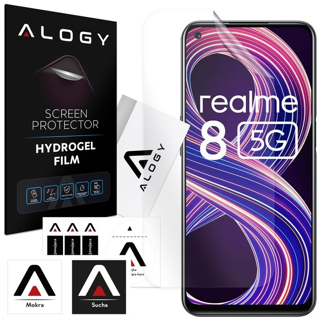 Hydrogelfolie für Realme 8, Handy-Displayschutzfolie Alogy Hydrogelfolie