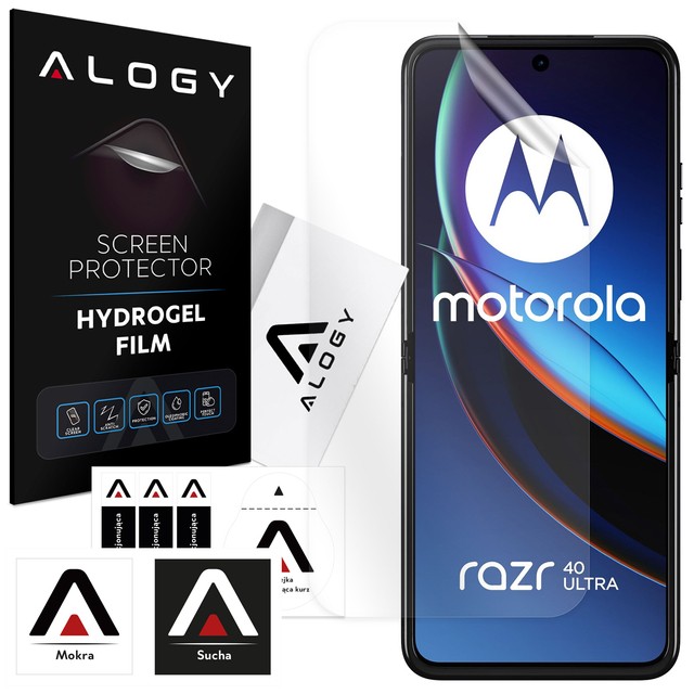 Hydrogelfolie für das Motorola Razr 40 Ultra-Schutztelefondisplay Alogy Hydrogelfolie
