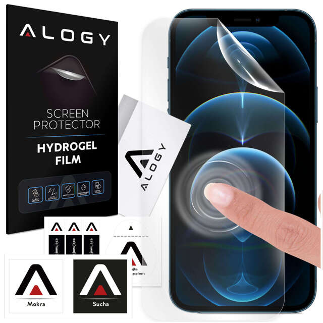 Hydrogelfolie für iPhone 12 Pro, schützender Handy-Displayschutz Alogy Hydrogelfolie