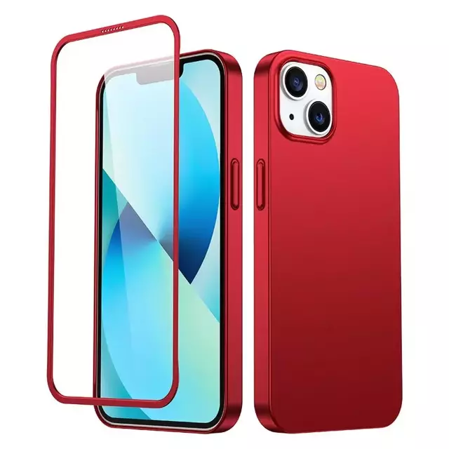 Joyroom 360 Full Case Cover für iPhone 13 Back &amp; Front Cover Tempered Glass Red (JR-BP927 red)