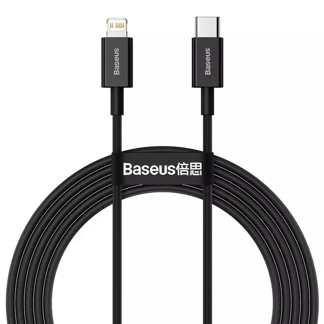 Kabel USB-C für Lightning Baseus Superior Series, 20W, PD, 2m (schwarz)