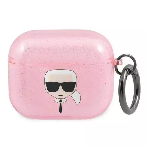 Karl Lagerfeld KLA3UKHGP AirPods 3 Cover Pink / Pink Glitter Karl`s Head