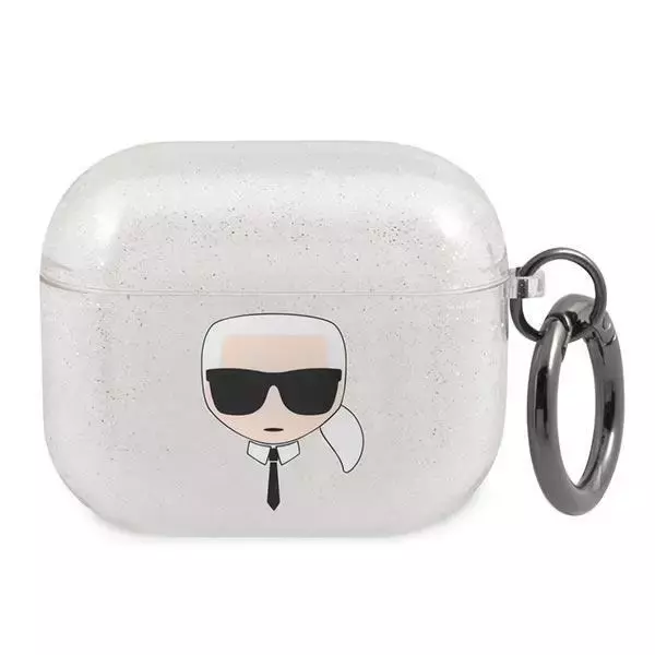 Karl Lagerfeld KLA3UKHGS AirPods 3 Cover srebrny/silver Glitter Karl`s Head