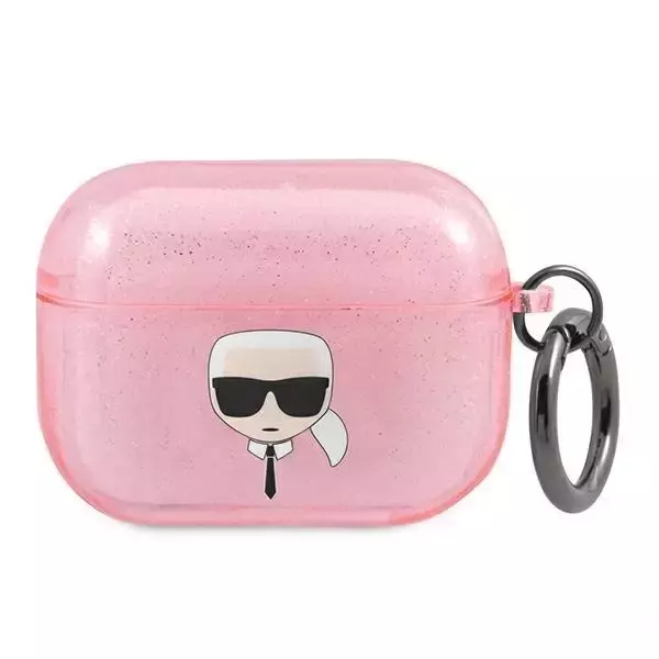 Karl Lagerfeld KLAPUKHGP AirPods Pro Cover Pink / Pink Glitter Karl`s Head