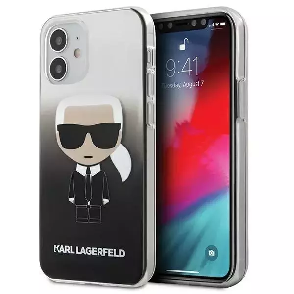 Karl Lagerfeld KLHCP12STRDFKBK iPhone 12 mini 5,4" Czarny/Black Hardcase Gradient Ikonik Karl